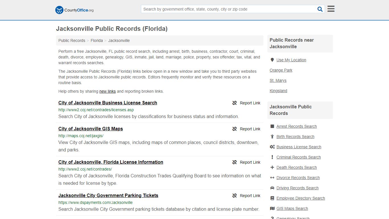 Public Records - Jacksonville, FL (Business, Criminal, GIS ...